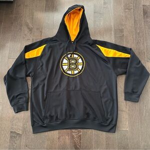 NHL Boston Bruins Pullover Hoodie Sweatshirt Hockey Black Yellow Size‎ 2XL